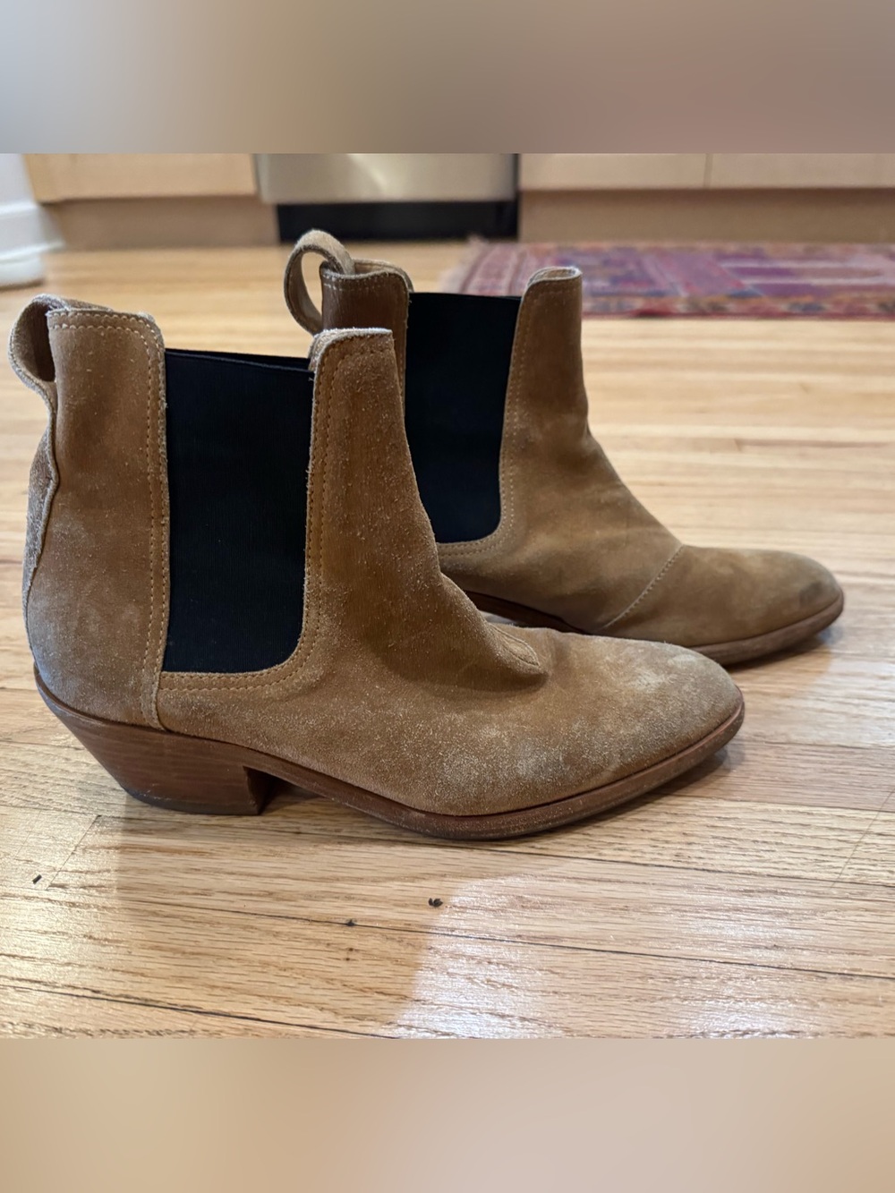 Rag & Bone Suede Chelsea Ankle Boots in Tan size 9